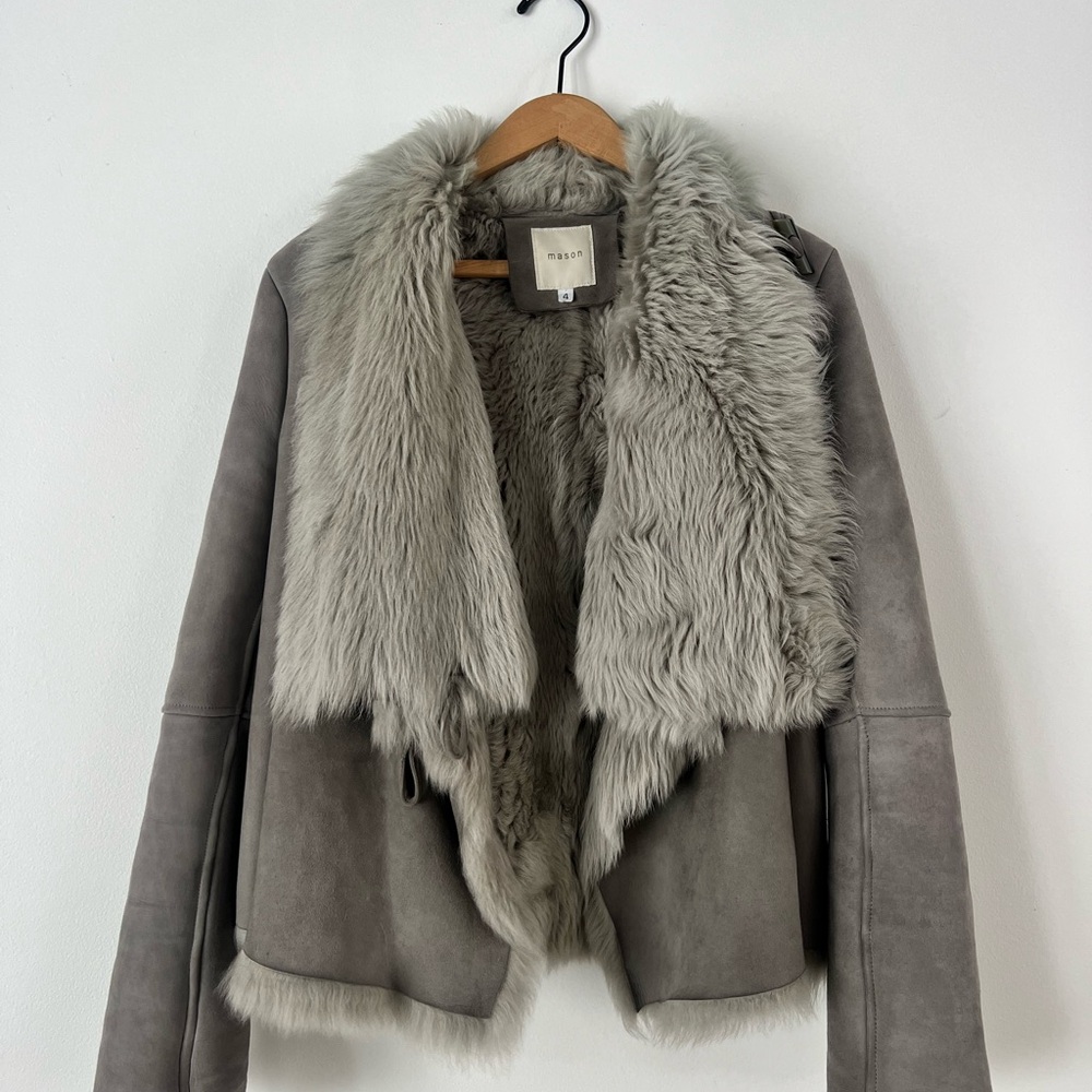 Mason Light Gray Shearling Jacket - Picture 7 of 8